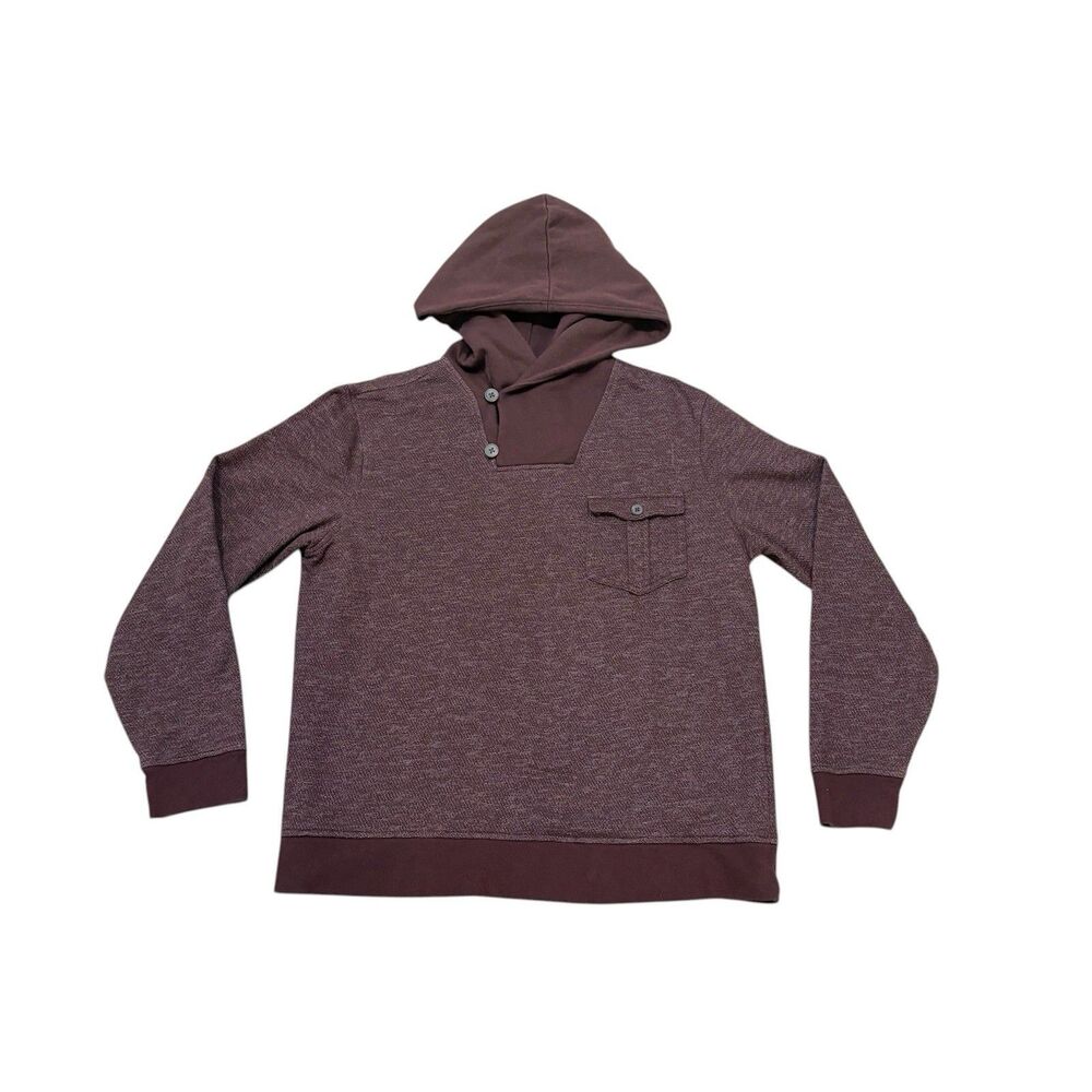 Banana Republic Factory Maroon Burgundy Hooded Sweatshirt Mens Size L